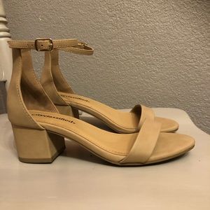 Nude block heels